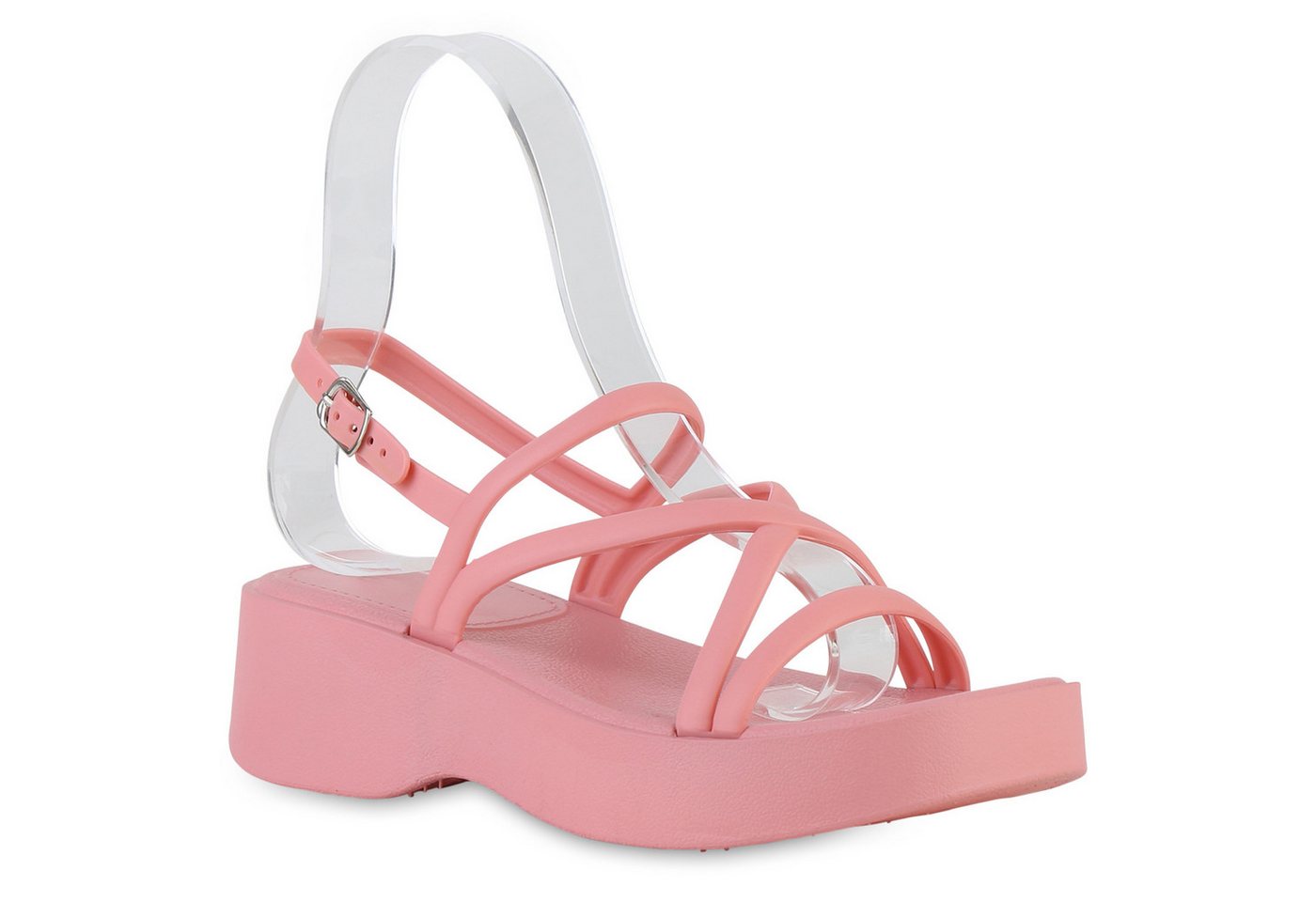 VAN HILL 841596 Plateausandaletten Damen Plateau Sandaletten Freizeit Riemchen Blockabsatz von VAN HILL