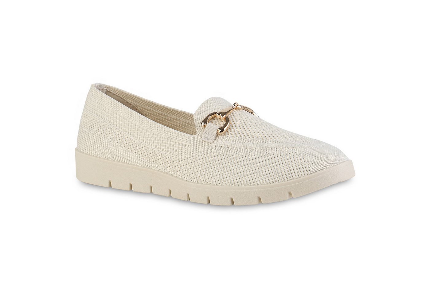 VAN HILL 841598 Slipper Damen Slip Ons Slippers Bequeme Strick Profil-Sohle von VAN HILL