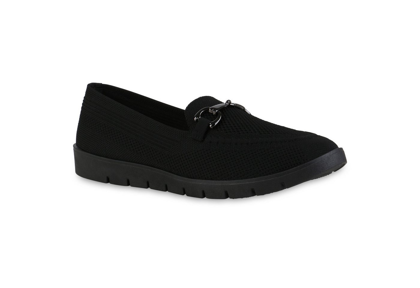 VAN HILL 841598 Slipper Damen Slip Ons Slippers Bequeme Strick Profil-Sohle von VAN HILL