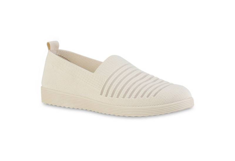 VAN HILL 841601 Slipper Damen Slip Ons Slippers Bequeme Strick Profil-Sohle von VAN HILL