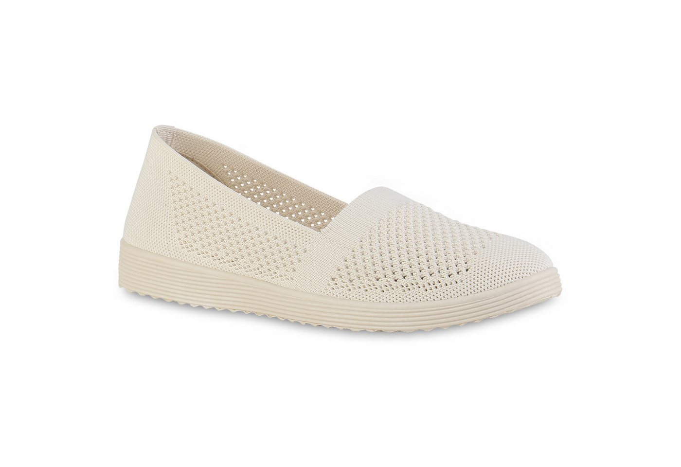 VAN HILL 841602 Slipper Damen Slip Ons Slippers Bequeme Strick Profil-Sohle von VAN HILL