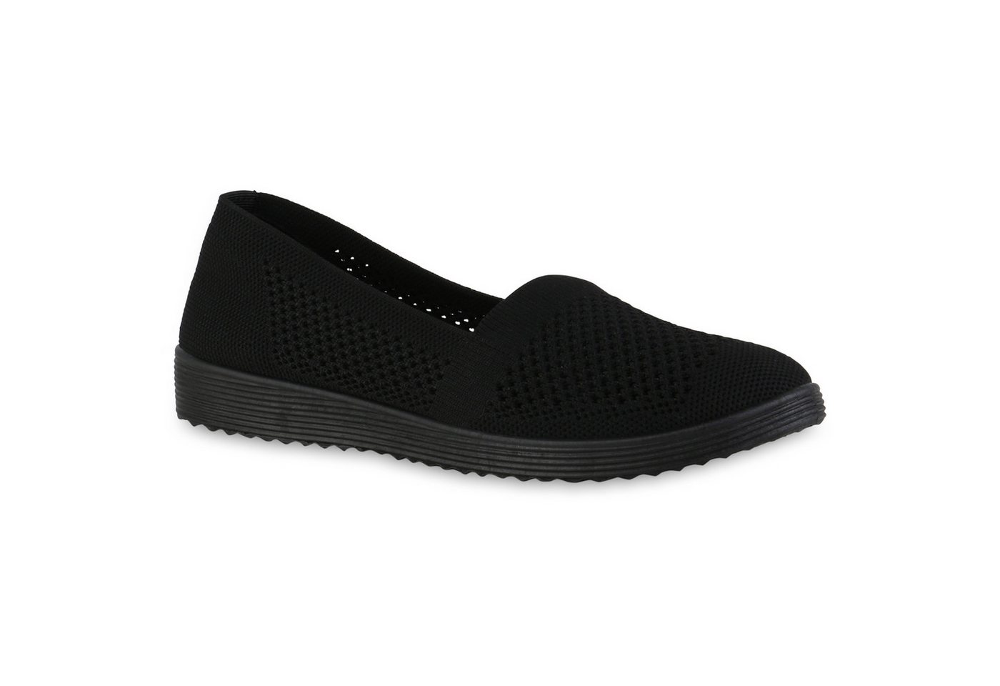 VAN HILL 841602 Slipper Damen Slip Ons Slippers Bequeme Strick Profil-Sohle von VAN HILL