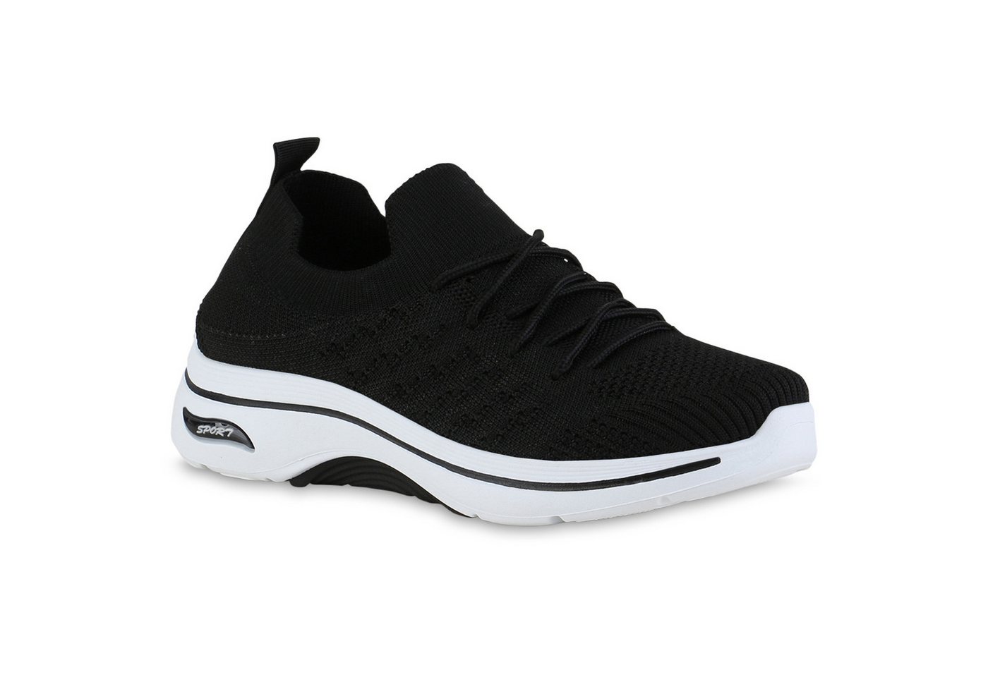 VAN HILL 841618 Laufschuh Damen Laufschuhe Sportschuhe Schnürer Sportliche Strick von VAN HILL