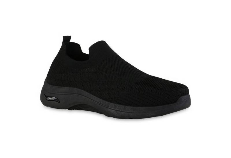 VAN HILL 841620 Laufschuh Herren Slip Ons Sportschuhe Sportliche Strick Profil-Sohle von VAN HILL