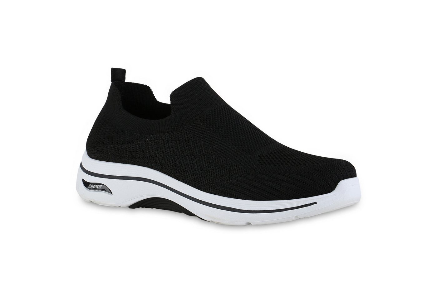 VAN HILL 841620 Laufschuh Herren Slip Ons Sportschuhe Sportliche Strick Profil-Sohle von VAN HILL