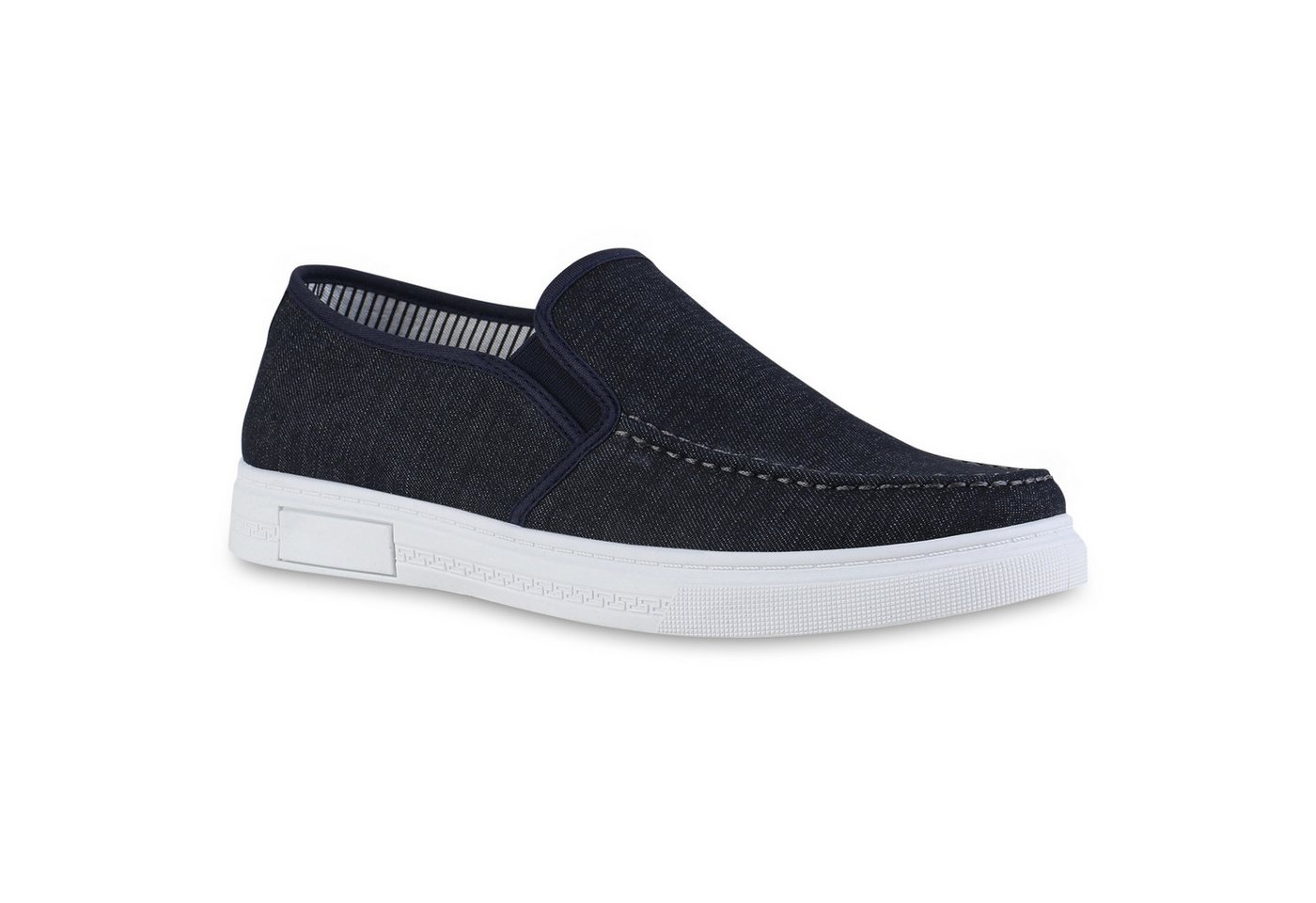 VAN HILL 841621 Slipper Herren Klassische Slippers Denim Slip Ons Freizeit Stoff von VAN HILL