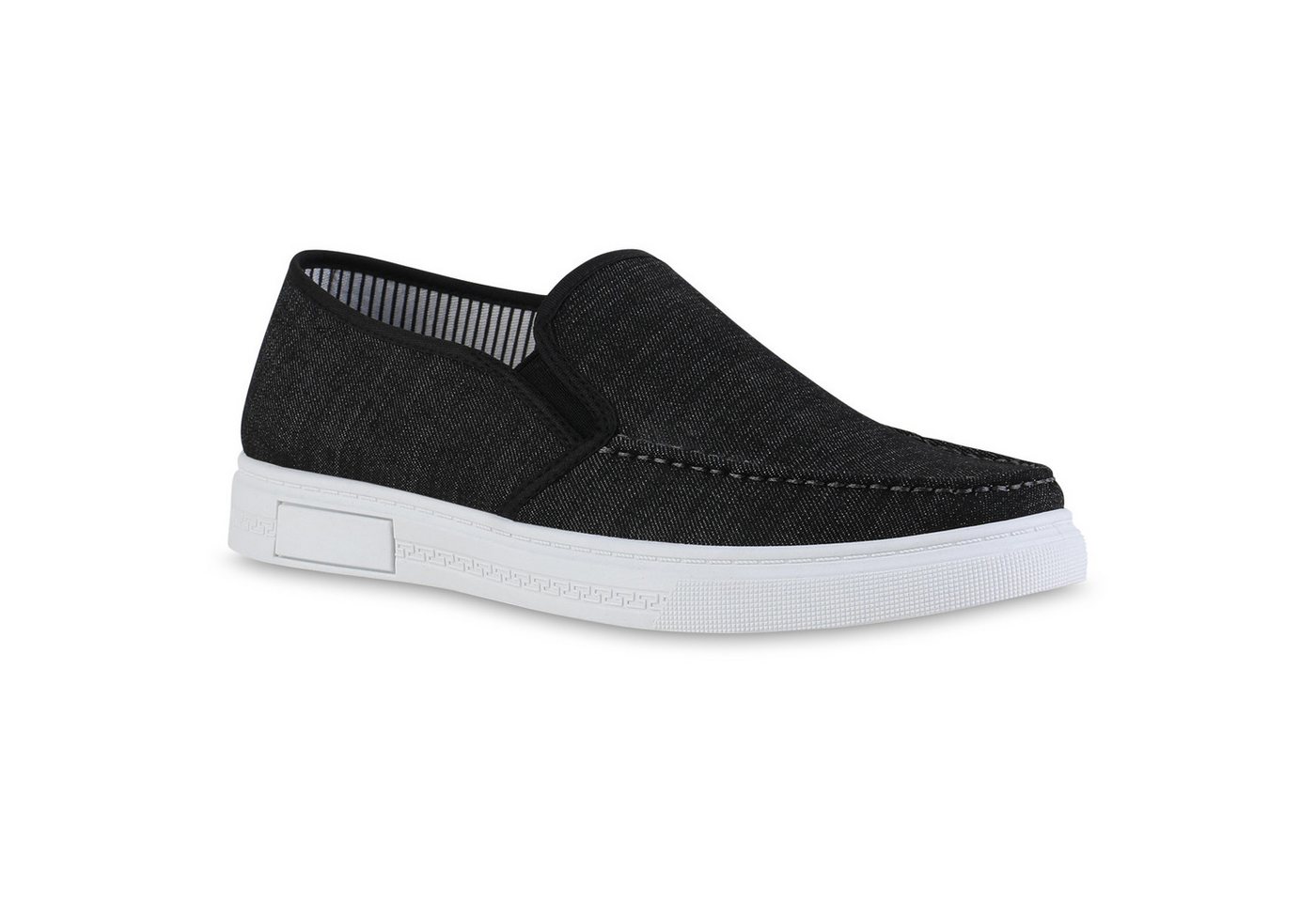 VAN HILL 841621 Slipper Herren Klassische Slippers Denim Slip Ons Freizeit Stoff von VAN HILL