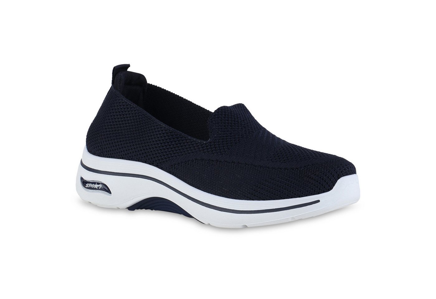 VAN HILL 841624 Laufschuh Damen Slip Ons Sportschuhe Sportliche Strick Profil-Sohle von VAN HILL