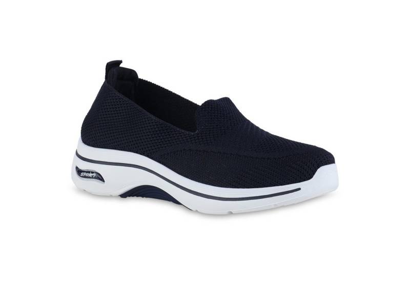 VAN HILL 841624 Laufschuh Damen Slip Ons Sportschuhe Sportliche Strick Profil-Sohle von VAN HILL