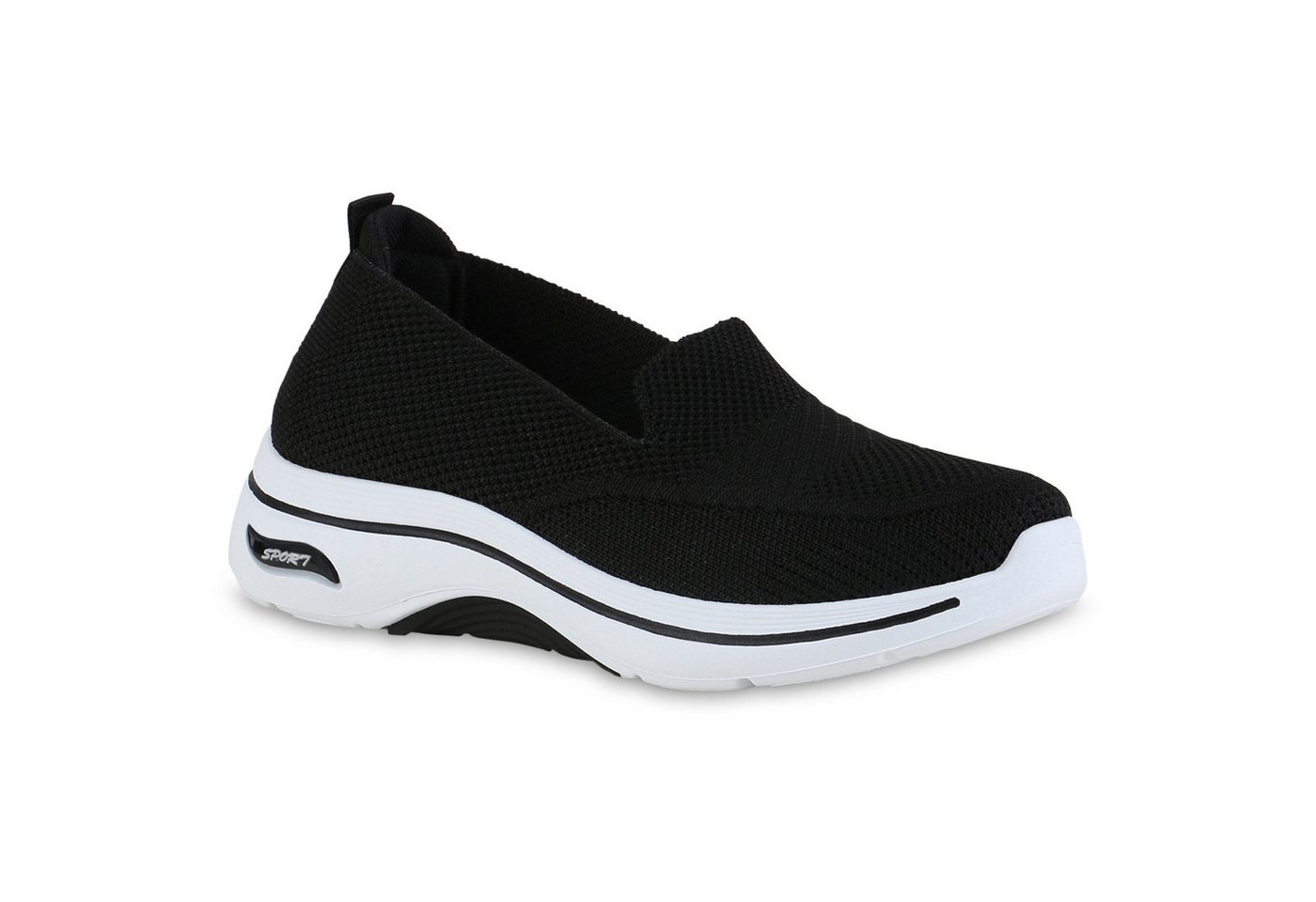 VAN HILL 841624 Laufschuh Damen Slip Ons Sportschuhe Sportliche Strick Profil-Sohle von VAN HILL