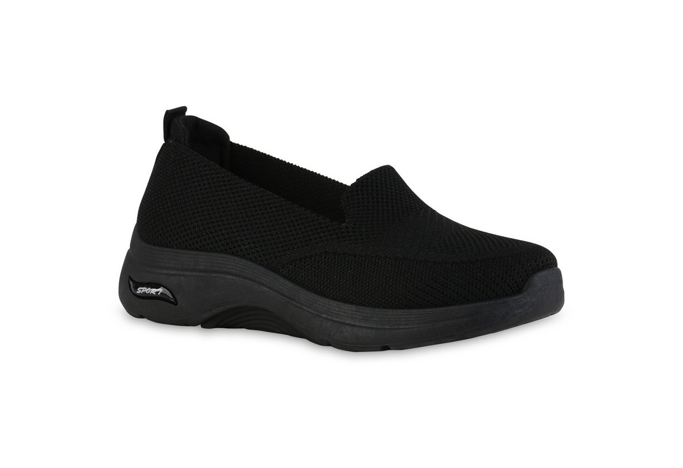 VAN HILL 841624 Laufschuh Damen Slip Ons Sportschuhe Sportliche Strick Profil-Sohle von VAN HILL