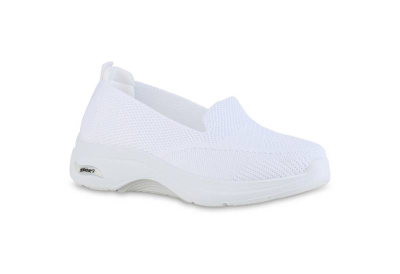 VAN HILL 841624 Laufschuh Damen Slip Ons Sportschuhe Sportliche Strick Profil-Sohle von VAN HILL