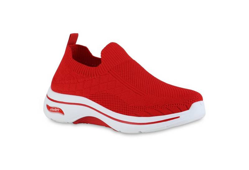 VAN HILL 841625 Laufschuh Damen Slip Ons Sportschuhe Sportliche Strick Profil-Sohle von VAN HILL