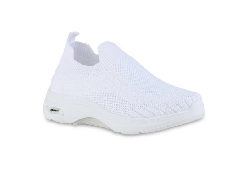 VAN HILL 841625 Laufschuh Damen Slip Ons Sportschuhe Sportliche Strick Profil-Sohle von VAN HILL