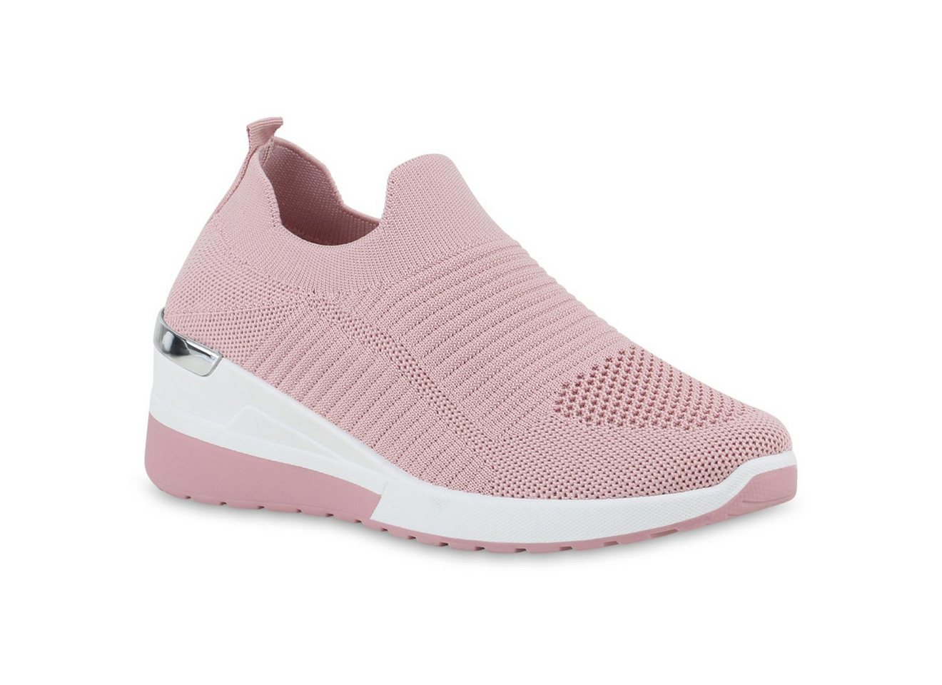 VAN HILL 841644 Laufschuh Damen Slip Ons Sportschuhe Sportliche Strick Profil-Sohle von VAN HILL