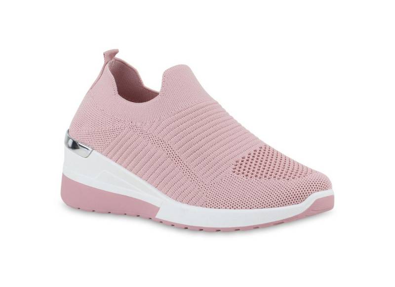 VAN HILL 841644 Laufschuh Damen Slip Ons Sportschuhe Sportliche Strick Profil-Sohle von VAN HILL