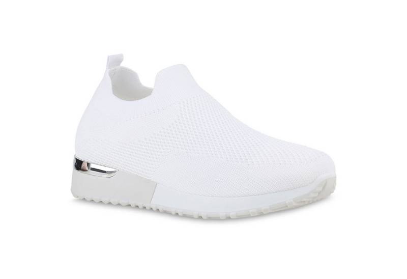 VAN HILL 841645 Laufschuh Damen Slip Ons Sportschuhe Sportliche Strick Profil-Sohle von VAN HILL