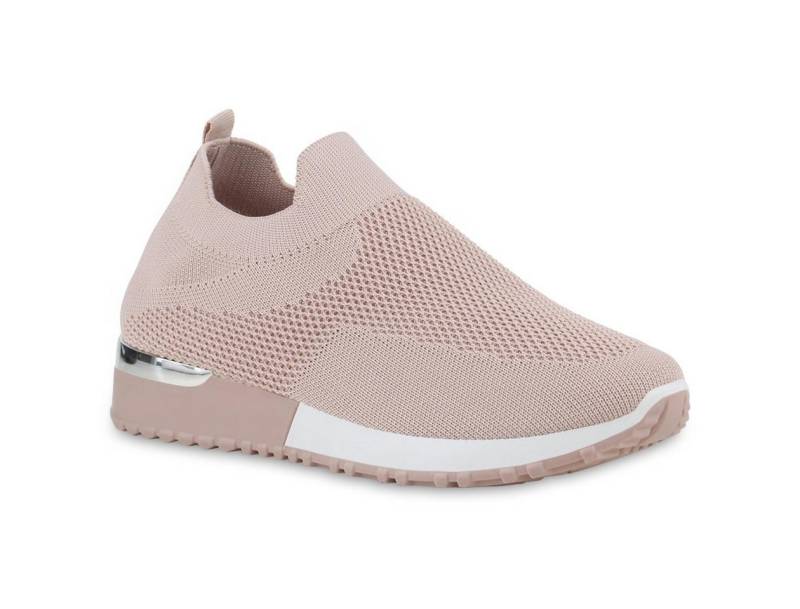 VAN HILL 841645 Laufschuh Damen Slip Ons Sportschuhe Sportliche Strick Profil-Sohle von VAN HILL