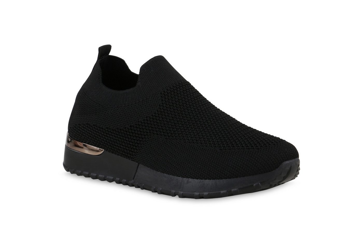 VAN HILL 841645 Laufschuh Damen Slip Ons Sportschuhe Sportliche Strick Profil-Sohle von VAN HILL