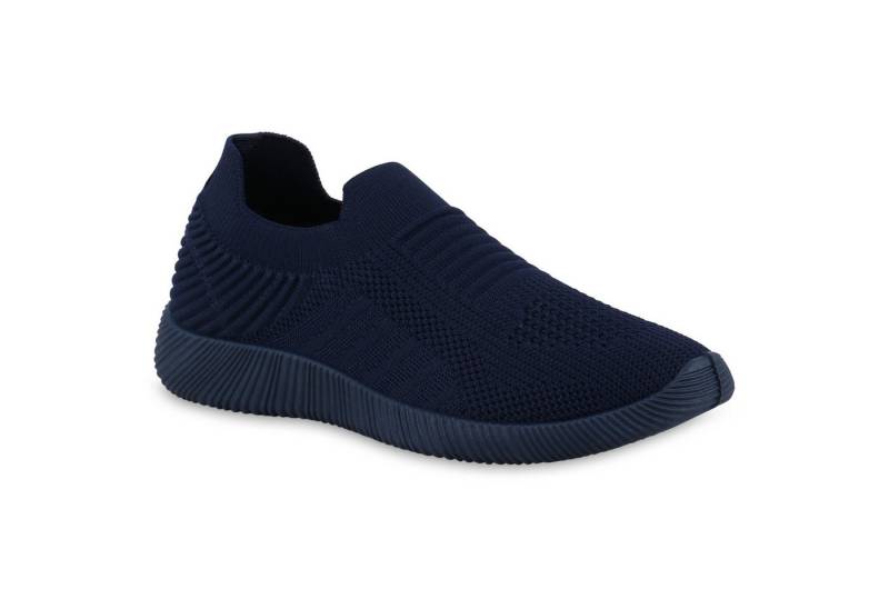 VAN HILL 841648 Laufschuh Damen Slip Ons Sportschuhe Sportliche Strick Profil-Sohle von VAN HILL