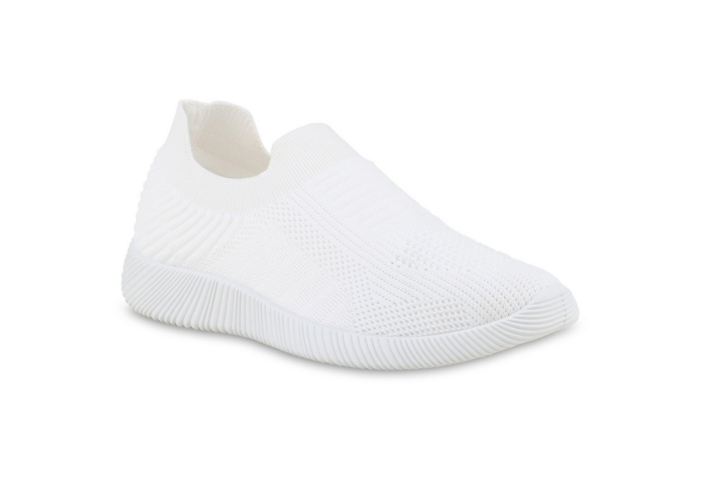 VAN HILL 841648 Laufschuh Damen Slip Ons Sportschuhe Sportliche Strick Profil-Sohle von VAN HILL