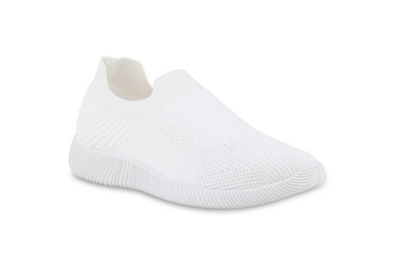 VAN HILL 841648 Laufschuh Damen Slip Ons Sportschuhe Sportliche Strick Profil-Sohle von VAN HILL