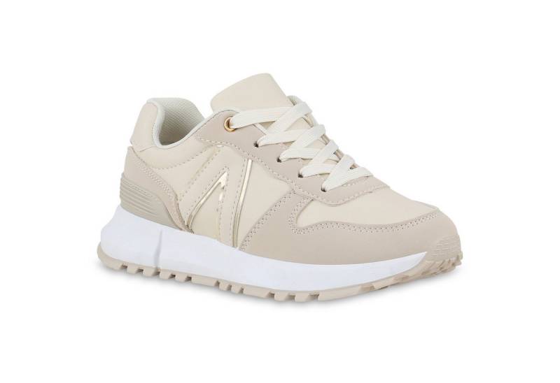 VAN HILL 841658 Plateausneaker Damen Plateau Sneaker Schnürer Metallic Profil-Sohle Sport- VAN HILL 841658 Plateausneaker Damen Plateau Sneaker Schnürer Metallic Profil-Sohle Sport- von VAN HILL