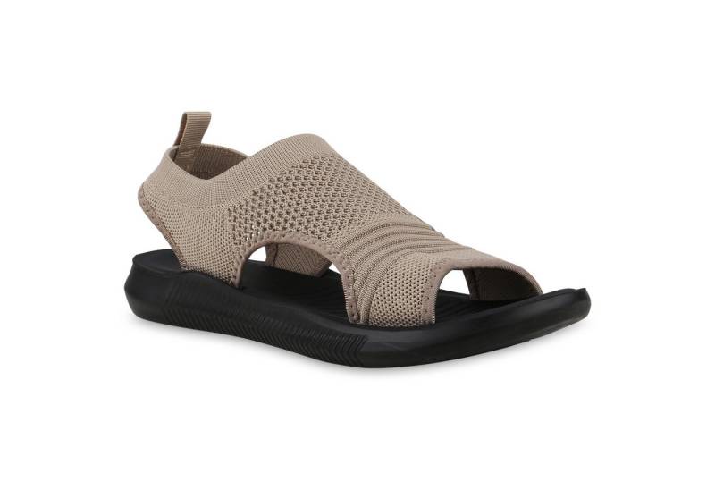 VAN HILL 841662 Sandale Damen Komfort Sandalen Bequeme Strick Freizeit von VAN HILL