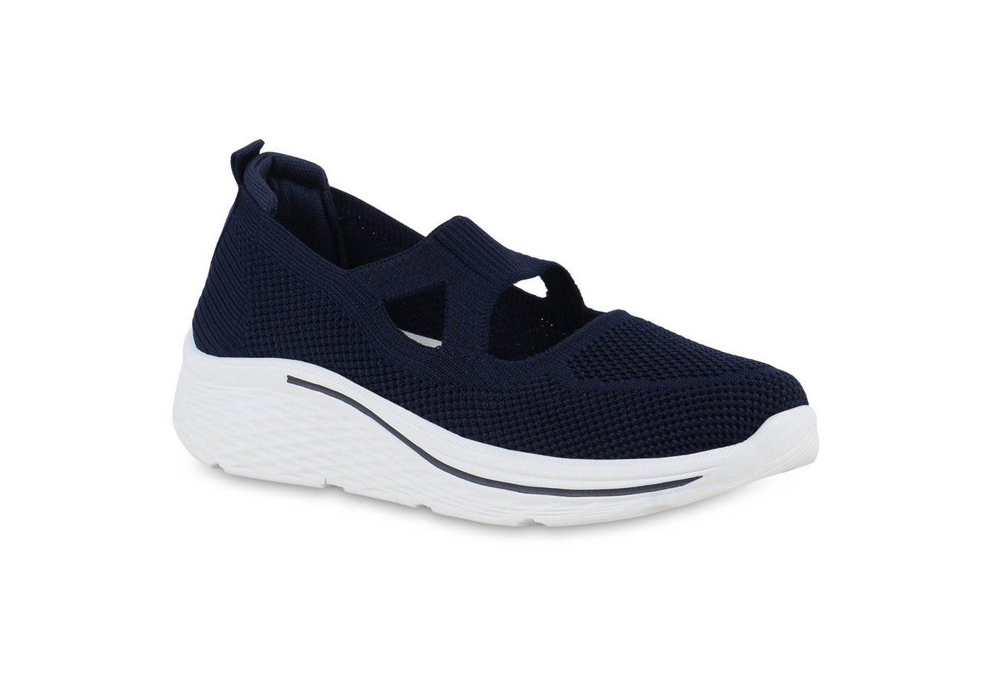 VAN HILL 841667 Laufschuh Damen Slip Ons Sportschuhe Sportliche Strick Profil-Sohle von VAN HILL