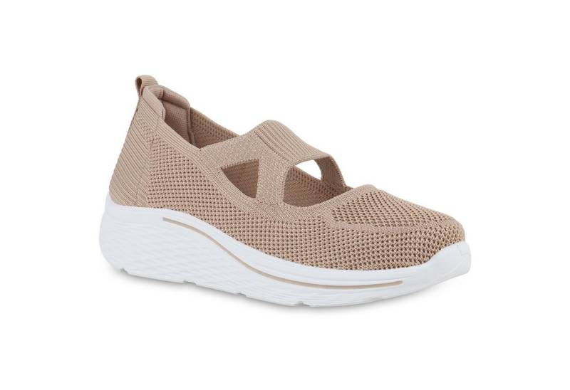 VAN HILL 841667 Laufschuh Damen Slip Ons Sportschuhe Sportliche Strick Profil-Sohle von VAN HILL