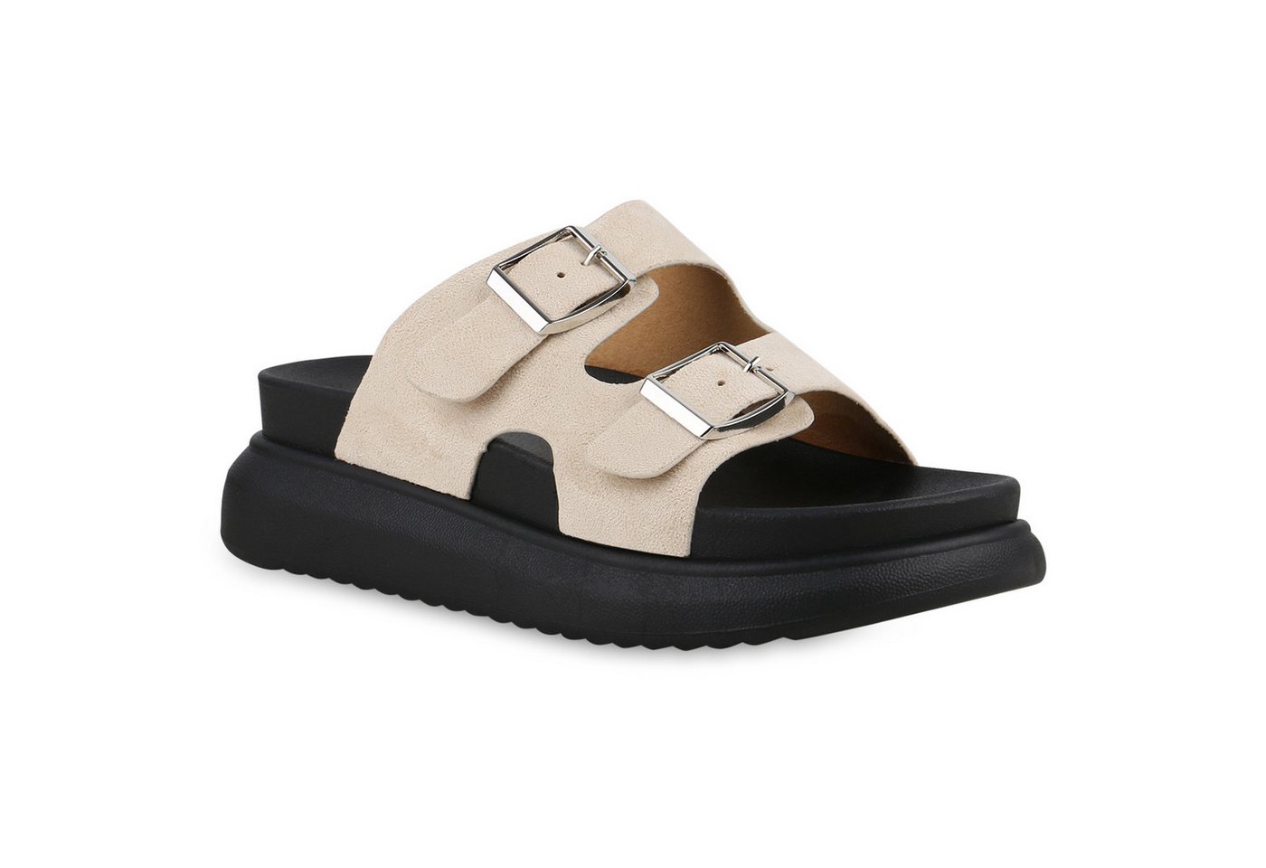 VAN HILL 841668 Sandalette Damen Pantoletten Sandaletten Plateau Basic Freizeit von VAN HILL