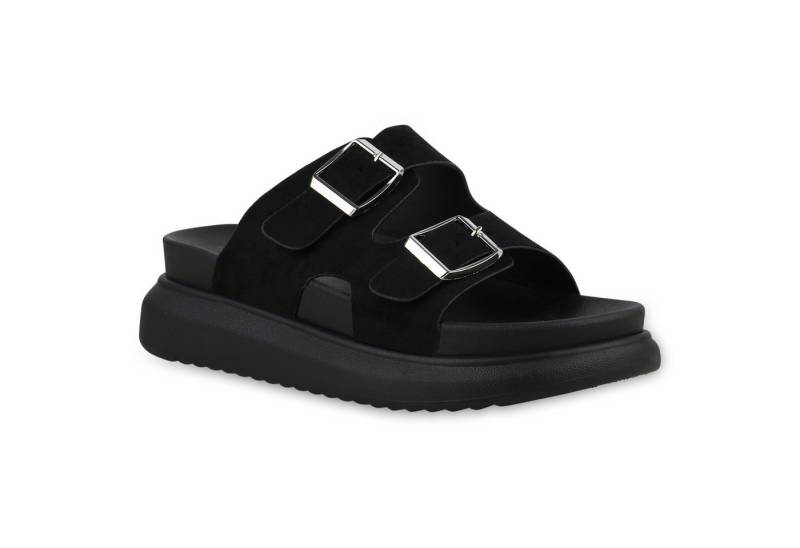 VAN HILL 841668 Sandalette Damen Pantoletten Sandaletten Plateau Basic Freizeit von VAN HILL