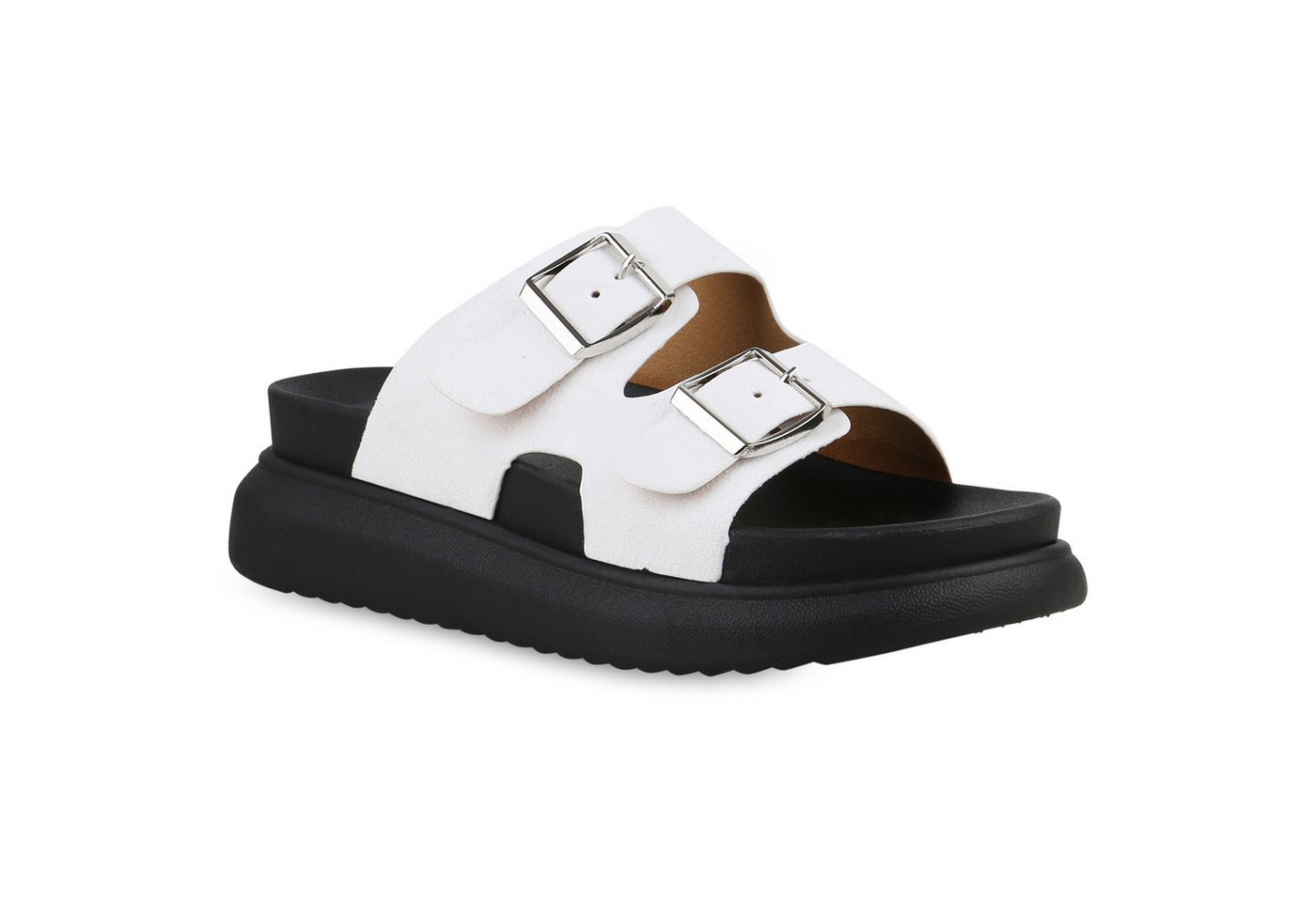 VAN HILL 841668 Sandalette Damen Pantoletten Sandaletten Plateau Basic Freizeit von VAN HILL