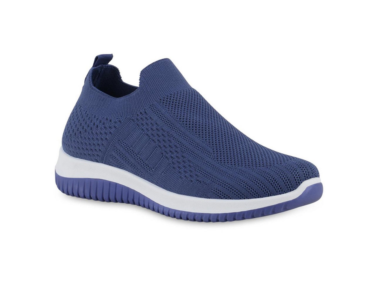 VAN HILL 841678 Laufschuh Damen Slip Ons Sportschuhe Sportliche Strick Profil-Sohle von VAN HILL