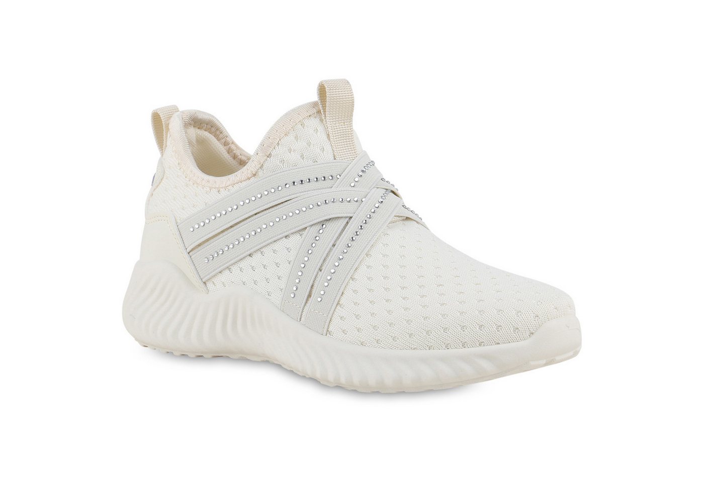 VAN HILL 841681 Laufschuh Damen Slip Ons Sportschuhe Sportliche Strass Profil-Sohle von VAN HILL