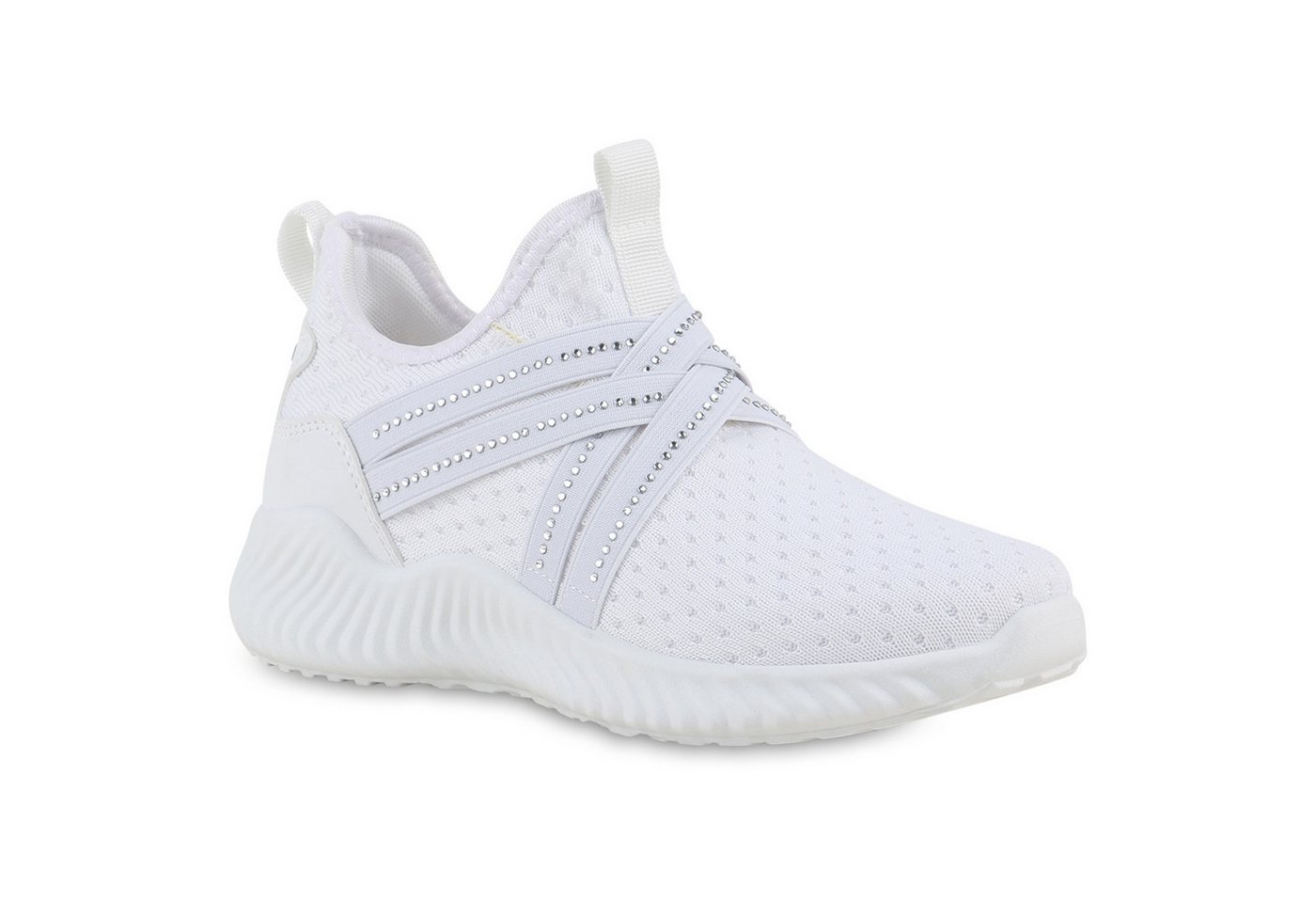 VAN HILL 841681 Laufschuh Damen Slip Ons Sportschuhe Sportliche Strass Profil-Sohle von VAN HILL