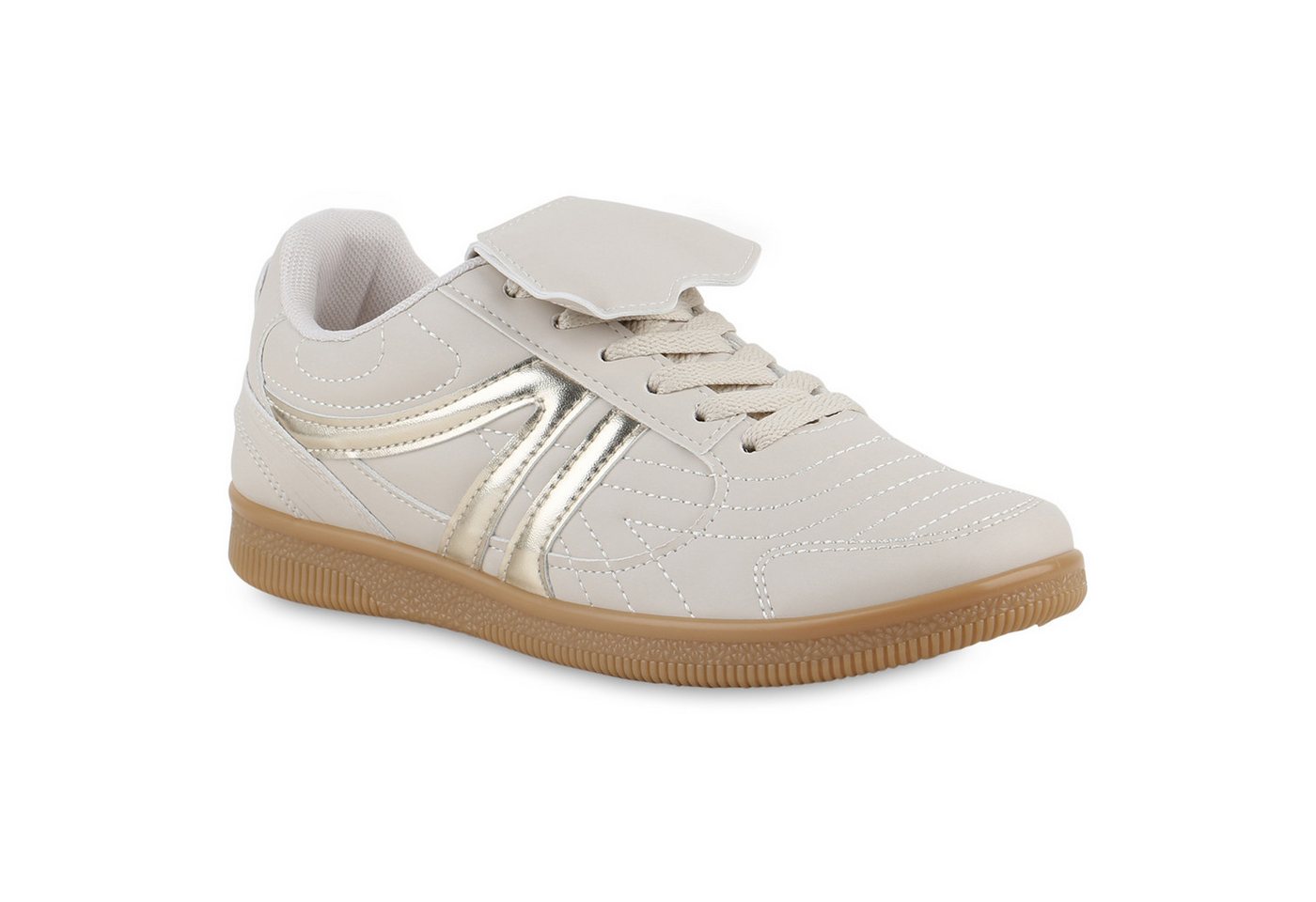 VAN HILL 841695 Sneaker Damen Sneaker Low Schnürer Sportliche Freizeit Gesteppte von VAN HILL