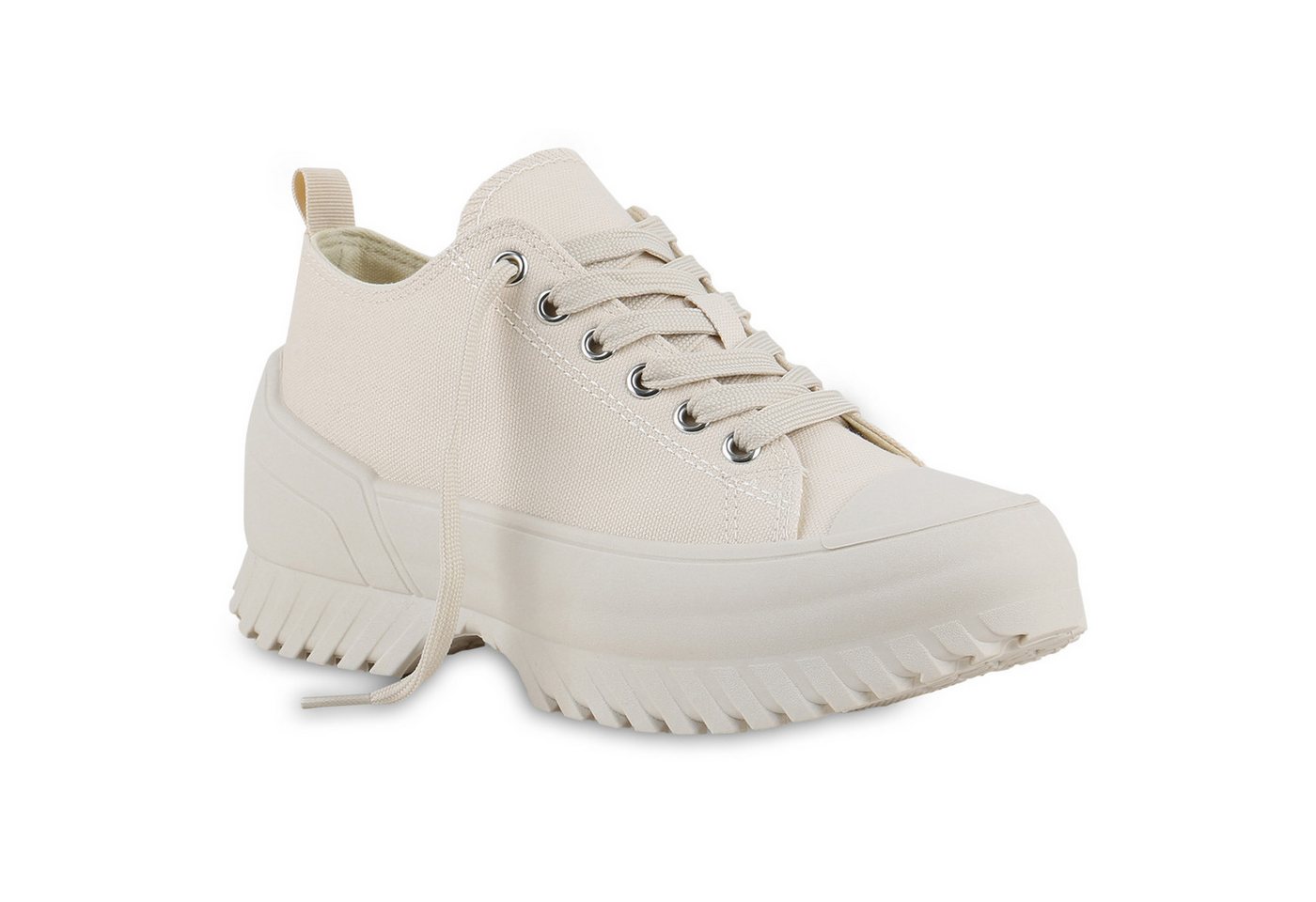 VAN HILL 841696 Plateausneaker Damen Plateau Sneaker Schnürer Profil-Sohle Freizeit von VAN HILL