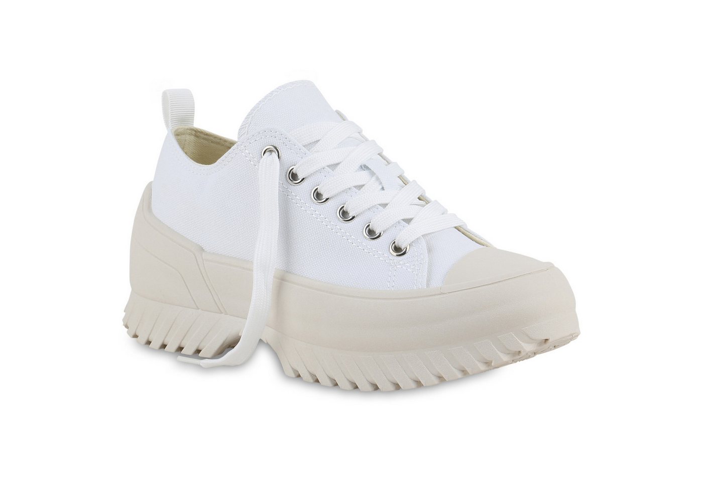 VAN HILL 841696 Plateausneaker Damen Plateau Sneaker Schnürer Profil-Sohle Freizeit von VAN HILL