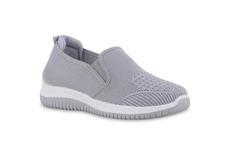 VAN HILL 841705 Laufschuh Damen Slip Ons Sportschuhe Sportliche Strick Profil-Sohle von VAN HILL