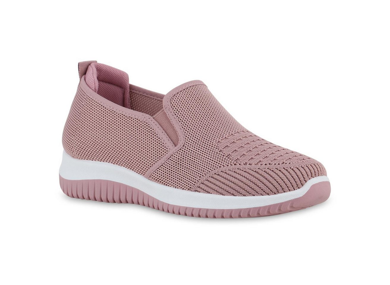 VAN HILL 841705 Laufschuh Damen Slip Ons Sportschuhe Sportliche Strick Profil-Sohle von VAN HILL