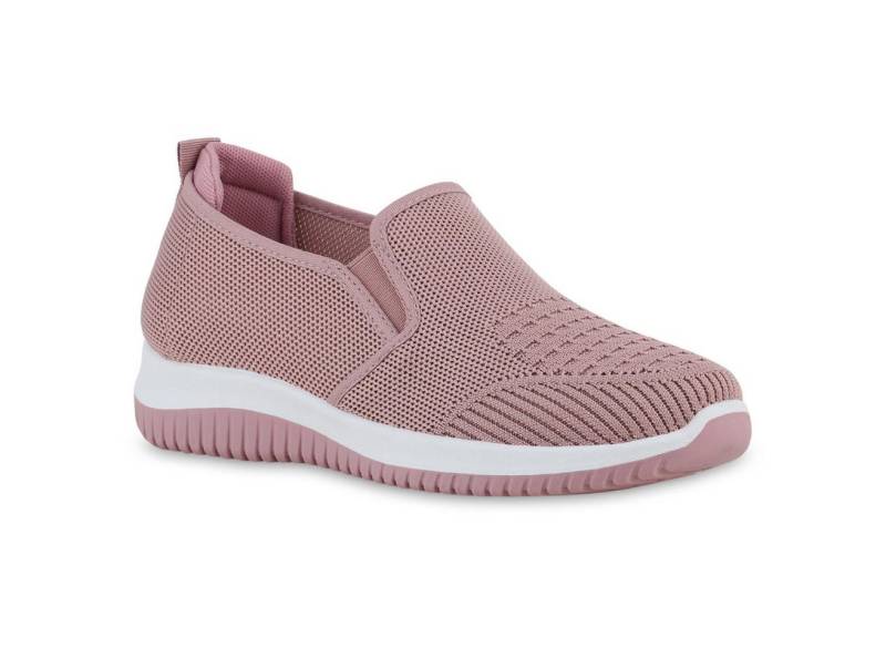 VAN HILL 841705 Laufschuh Damen Slip Ons Sportschuhe Sportliche Strick Profil-Sohle von VAN HILL
