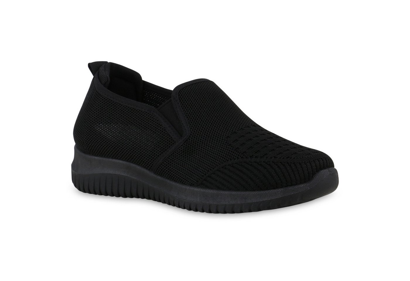 VAN HILL 841705 Laufschuh Damen Slip Ons Sportschuhe Sportliche Strick Profil-Sohle von VAN HILL