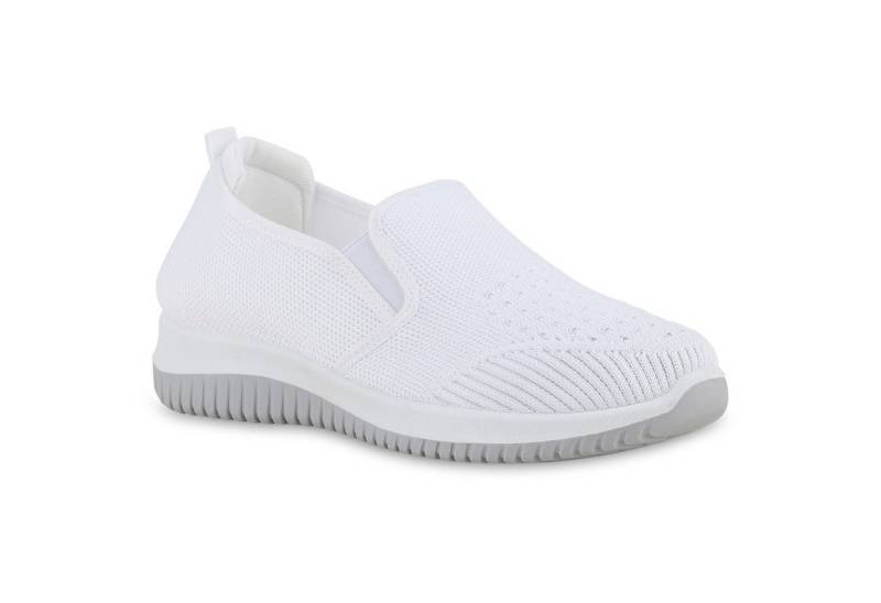 VAN HILL 841705 Laufschuh Damen Slip Ons Sportschuhe Sportliche Strick Profil-Sohle von VAN HILL