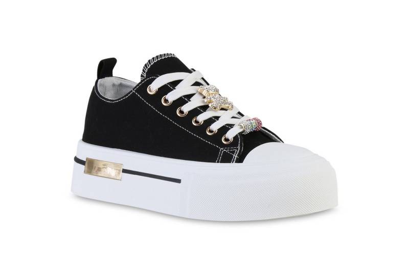 VAN HILL 841715 Plateausneaker Damen Plateau Sneaker Schnürer Strass Zierperlen Freizeit VAN HILL 841715 Plateausneaker Damen Plateau Sneaker Schnürer Strass Zierperlen Freizeit von VAN HILL
