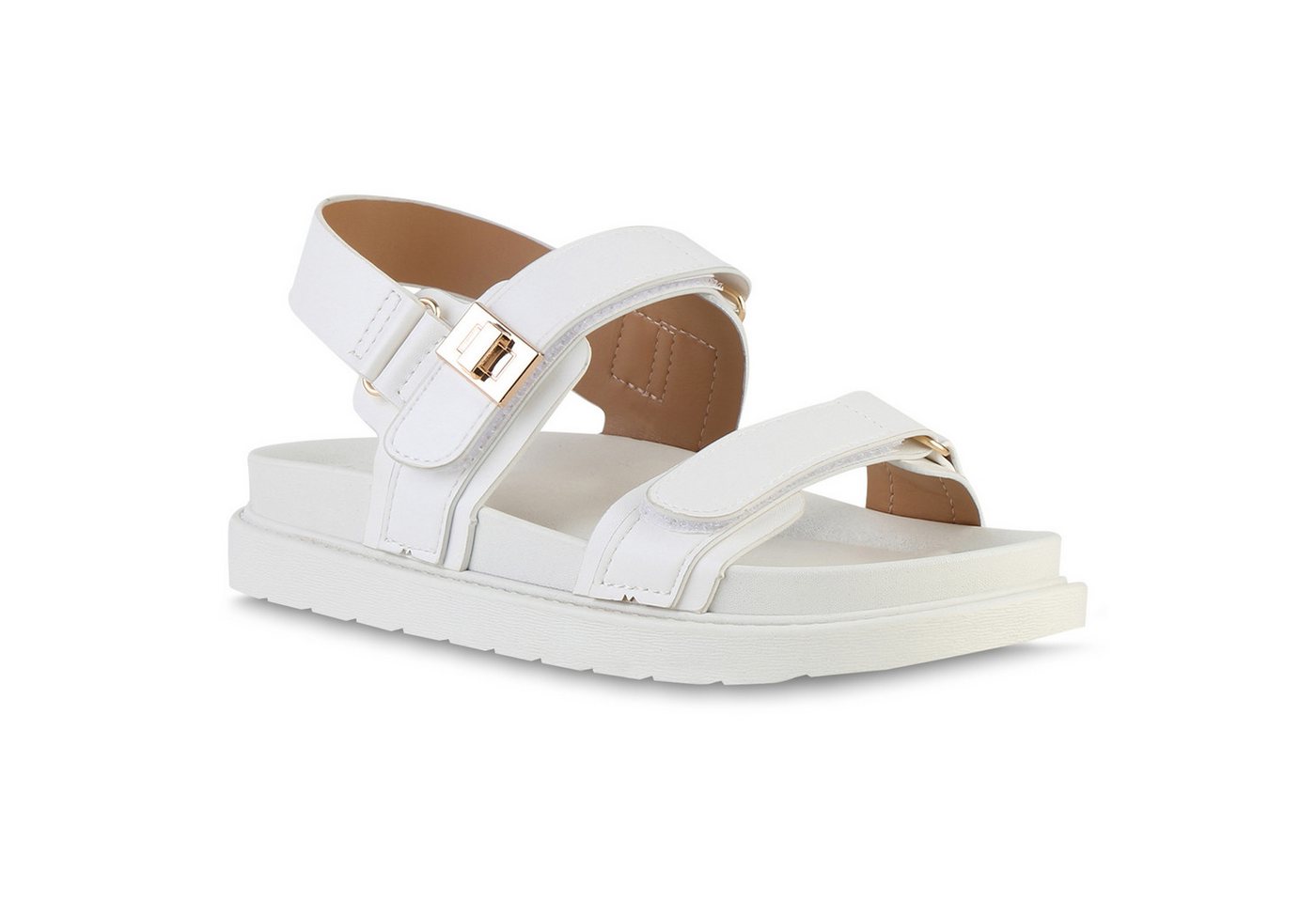 VAN HILL 841724 Sandale Damen Komfort Sandalen Bequeme Plateau Profil-Sohle von VAN HILL