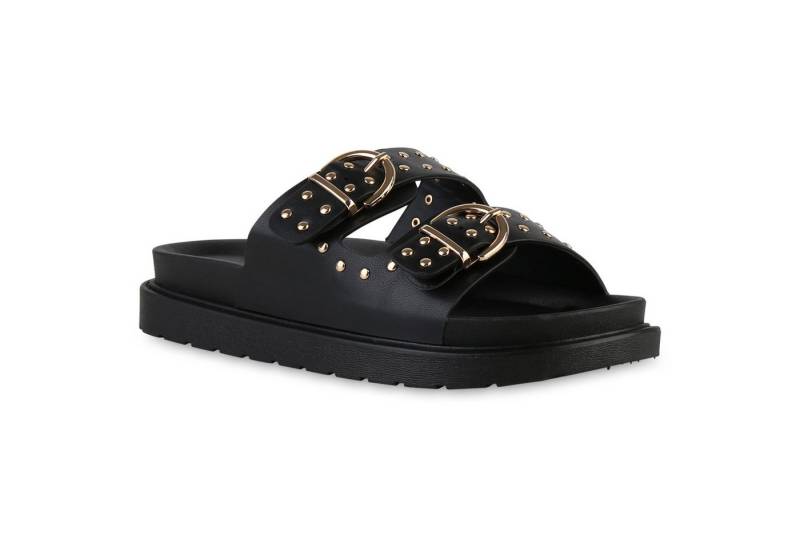 VAN HILL 841736 Sandalette Damen Pantoletten Sandaletten Nieten Schnallen Profil-Sohle VAN HILL 841736 Sandalette Damen Pantoletten Sandaletten Nieten Schnallen Profil-Sohle von VAN HILL