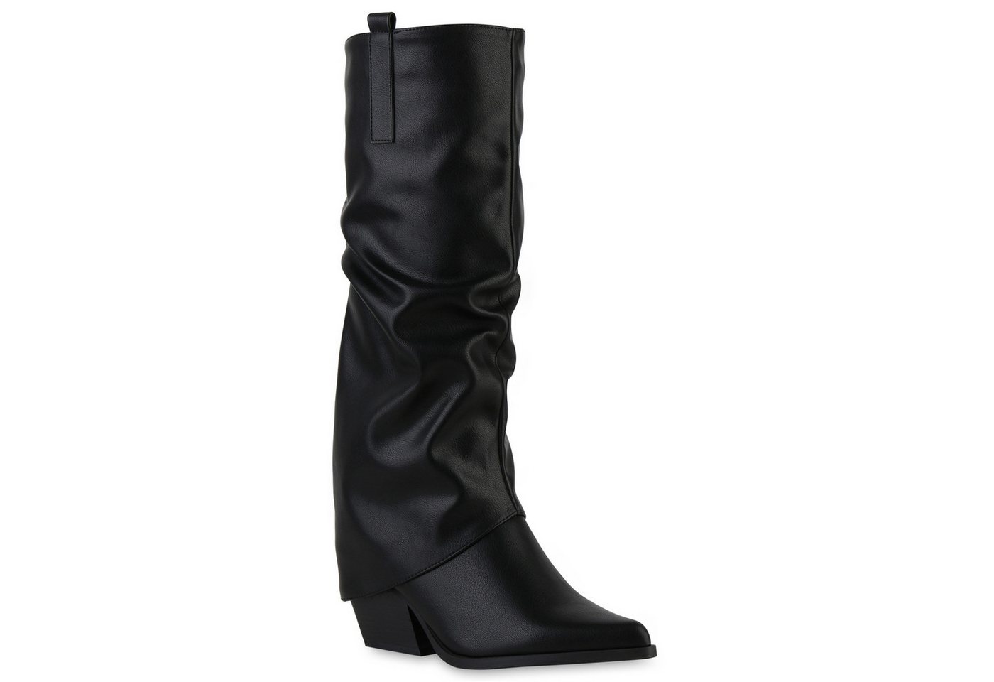 VAN HILL 841793 Cowboystiefel Damen Gefüttert Cowboystiefel Stiefel Spitz Holzoptikabsatz von VAN HILL