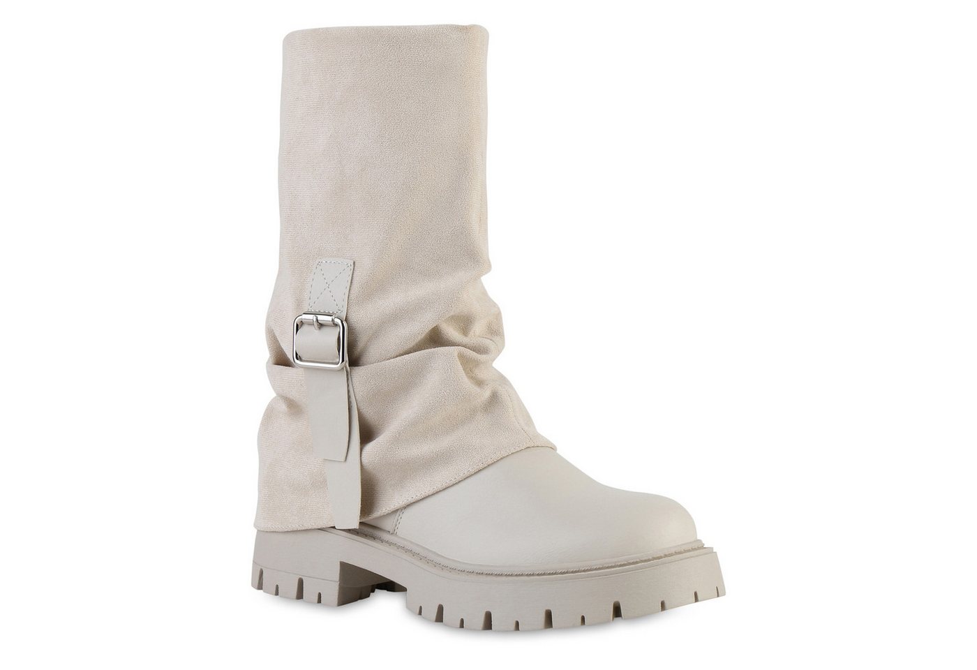 VAN HILL 841810 Stiefel Damen Bikerstiefel Stiefel Plateau Vorne Profil-Sohle von VAN HILL