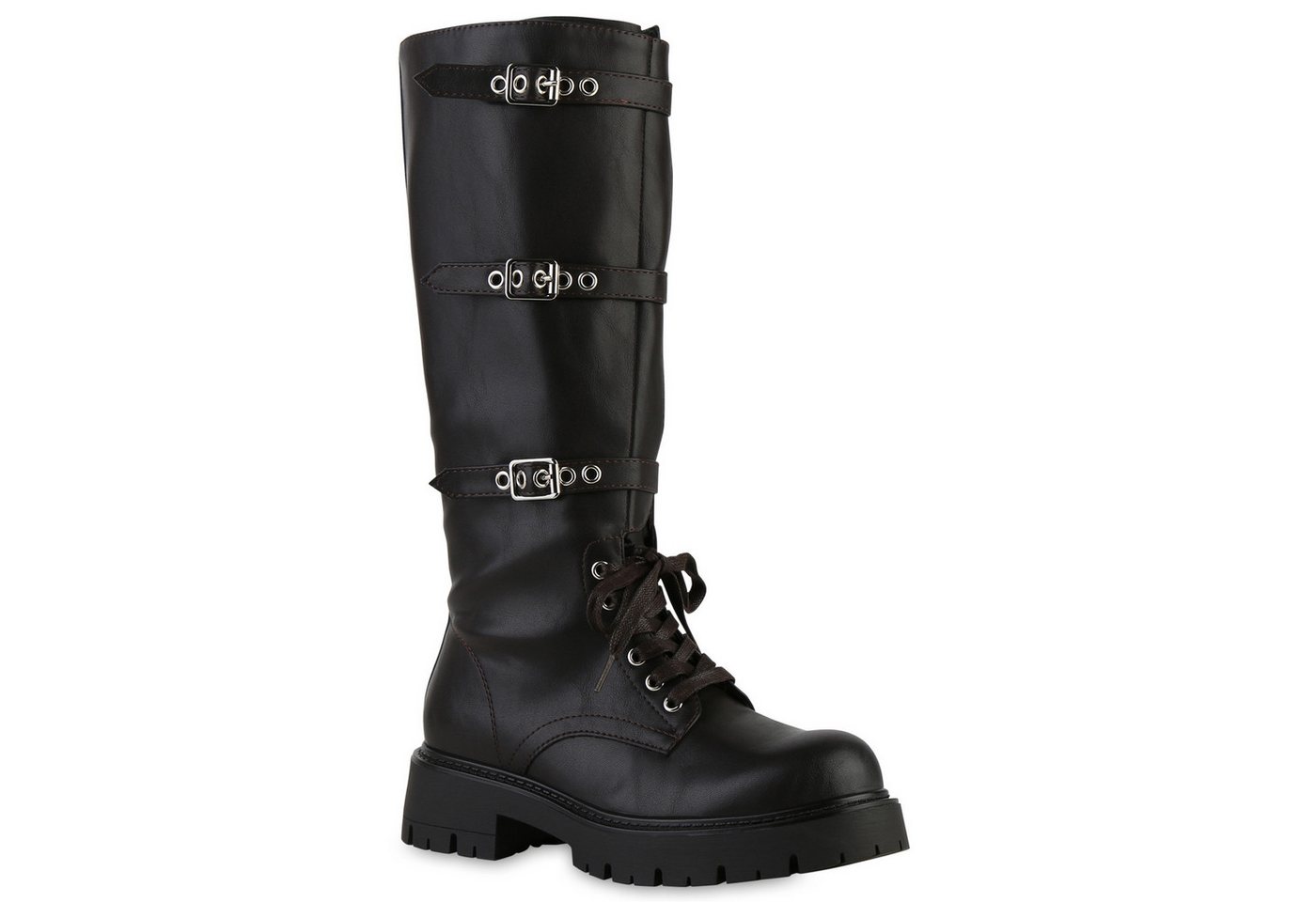 VAN HILL 841834 Schnürstiefel Damen Leicht Gefütterte Schnürstiefel Stiefel Schnallen von VAN HILL